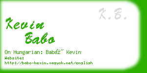 kevin babo business card